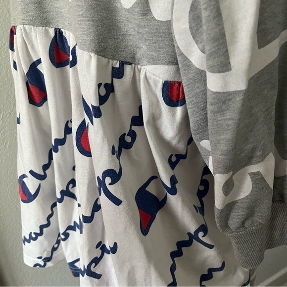 CHAMPION DIY sz M All Over Print Tee TShirt Back Pleats Short Sleeve Swe… - Picture 4 of 10